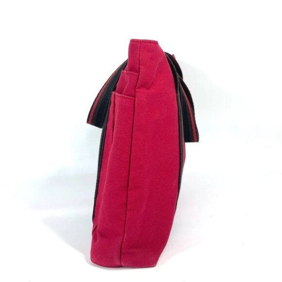 HERMES Toroca Horizontal MM Bag Tote Bag Shoulder Bag Canvas Red/Black - Picture 10 of 11